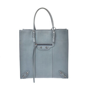 BALENCIAGA The Paper Tote Bag Blue Calfskin Leather Handbag